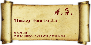 Almásy Henrietta névjegykártya