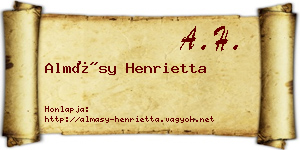Almásy Henrietta névjegykártya